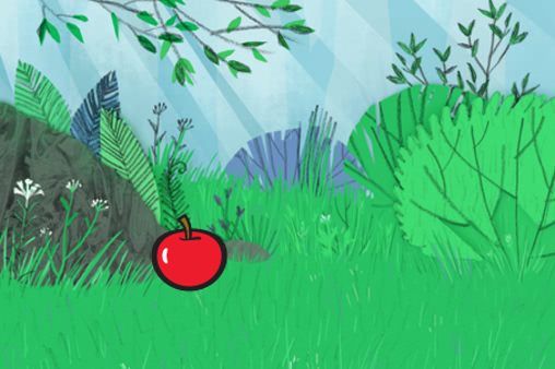 apple in grass